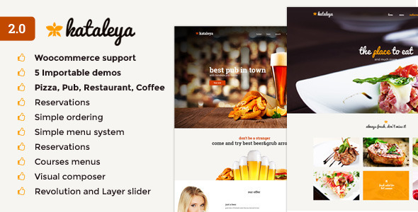 Kataleya 披萨咖啡 WordPress主题 v2.2.7