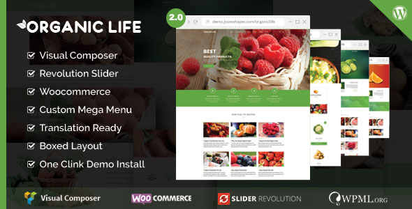 Organic Life 农业绿色有机食品 WordPress主题 v2.0