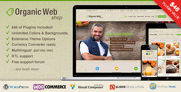 Organic Web Shop WordPress主题 v2.7.2