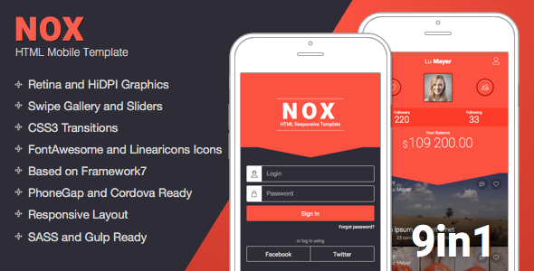 NOX 手机 html模板