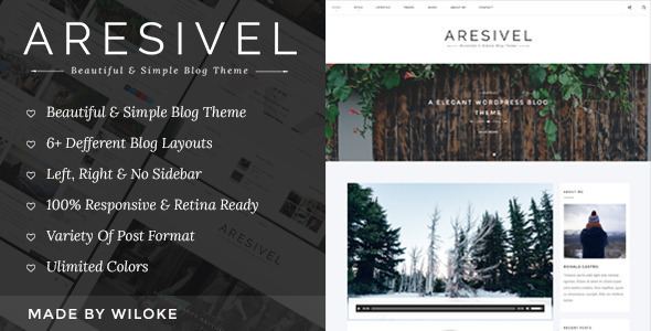 Aresivel 自适应博客 WordPress主题 v1.3.2