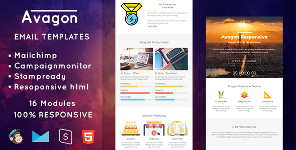 Avagon - 响应式电子邮件HTML5模板