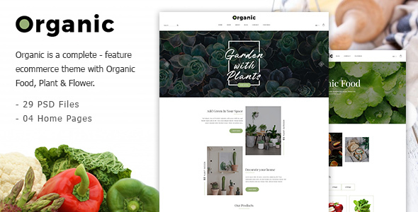 Organic - 有机食品& 商店PSD模板