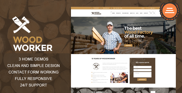 WoodWorker - 木工企业HTML模板