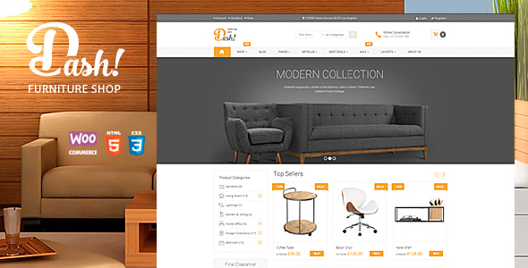  Dash - Custom Furniture Store WordPress Theme