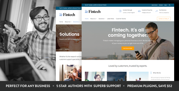 Fintech 金融创业企业 WordPress主题 v1.4.1