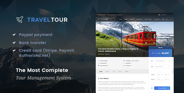 Travel Tour 旅游预定管理WordPress主题 v2.0.0