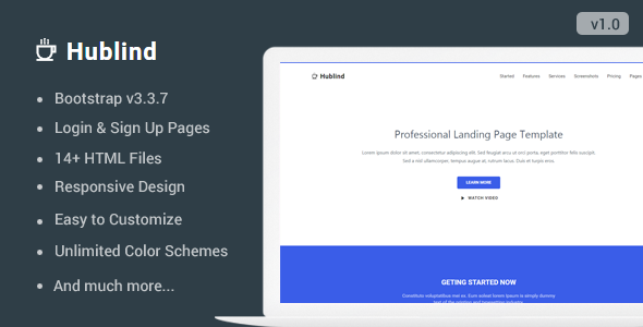 Hublind - 响应式着陆页HTML5模板