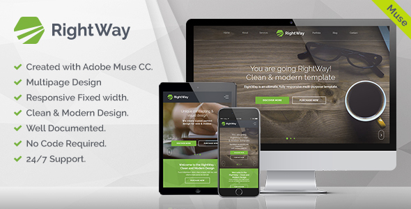 RightWay - 企业多功能Muse模板