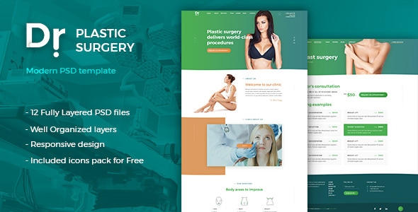  Dr. Plastic Surgery - Cosmetic Medical Cosmetic PSD Template