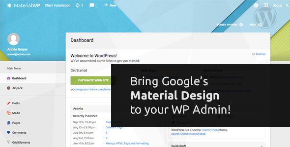 Material WP -  WordPress后台管理主题后台模板