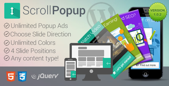 Scroll Popups Plugin 滚动弹窗WordPress插件 v1.0.2