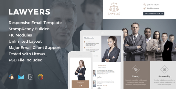 Lawyers 律师电子邮件HTML5模板