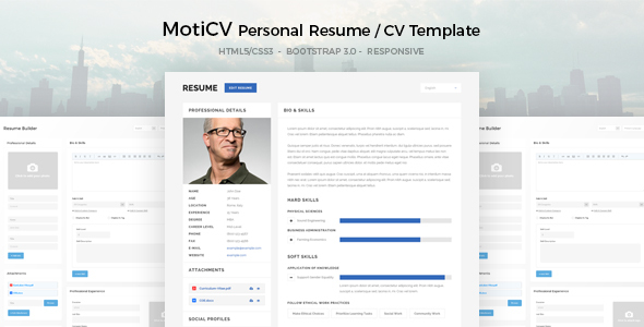 MotiCV - 个人简历HTML5模板