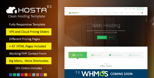 Hostr - 超棒简约主机空间HTML5模板