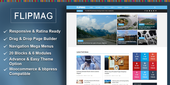 Flip Mag v1.1.0 - 响应式新闻杂志WordPress主题