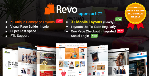 Revo - Drag & Drop Multipurpose OpenCart 3 & 2.3 Theme with 15 Layouts Ready