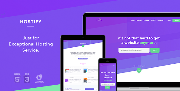 Hostify - Hosting& WHMCS 空间主机HTML5模板