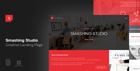 Smashing Studio 工作室着陆页HTML5模板