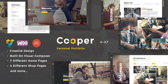 Cooper - 创意作品展示网站模板Wordpress主题