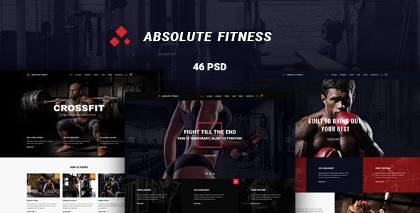 Absolute Fitness - 健身房体育运动PSD模板