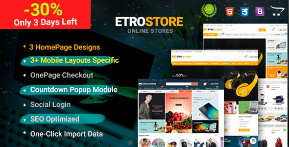 EtroStore - 高级多用途商店OpenCart主题