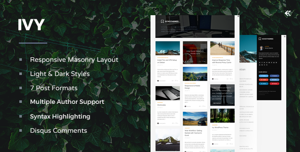 Ivy v2.3.0 - 响应式瀑布流GHOST主题