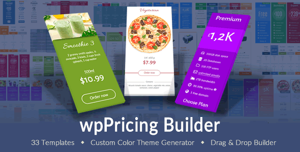 wpPricing Builder - 价格表定价单价格标签WordPress插件