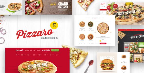 Pizzaro - 食品在线订购电子商务PSD模板