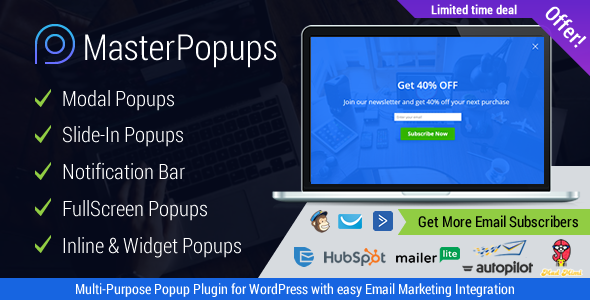 Master Popups - 全屏弹窗WordPress插件