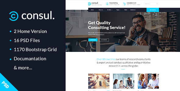  Consul - PSD template for business and training website