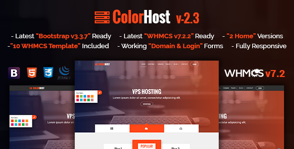 ColorHost - 响应式WHMCS主机空间HTML5模板