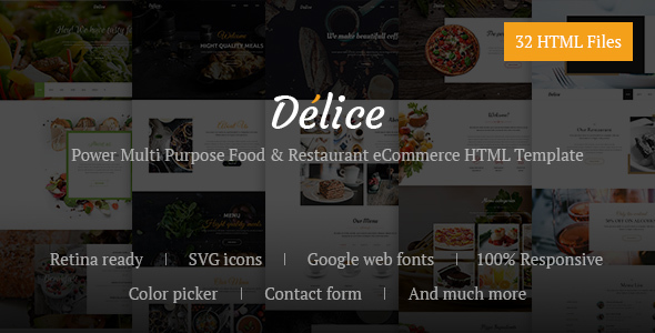 Delice - 食品餐馆电子商务HTML模板