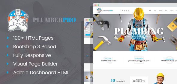 PlumberPro - 杂工/水管工服务HTML模板