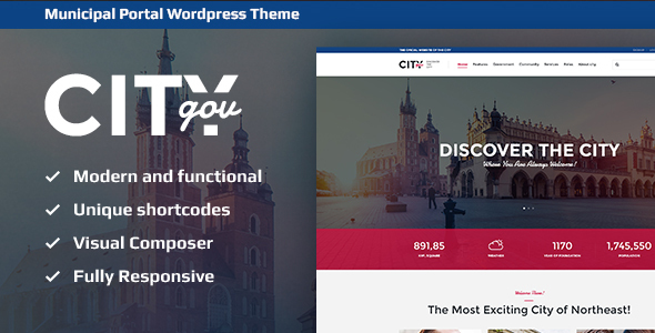 City Government & Municipal Portal 政府门户WordPress主题v1.7