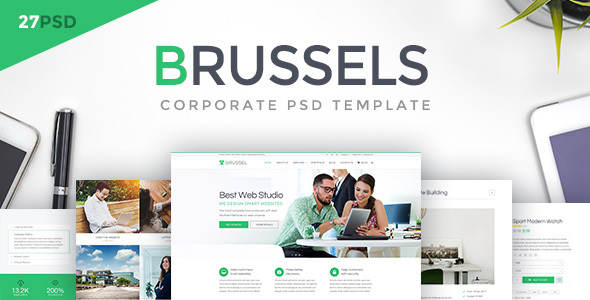 Brussels - 多用途企业PSD模板