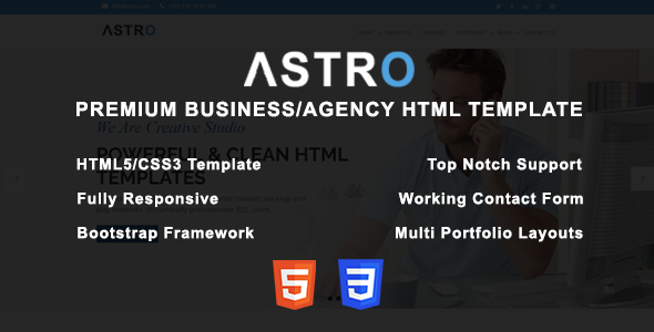 Astro - 创意商业机构HTML模板