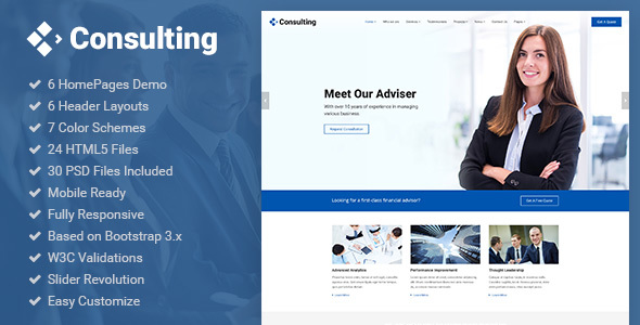 Consulting - 金融会计HTML5模板