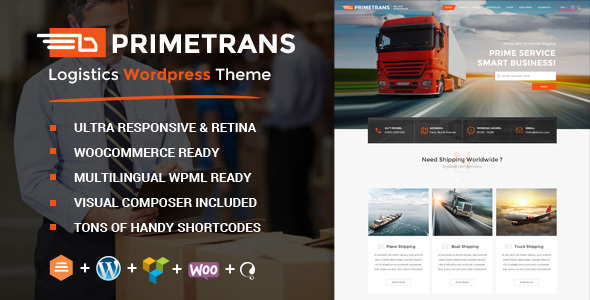PrimeTrans - 物流运输HTML模板