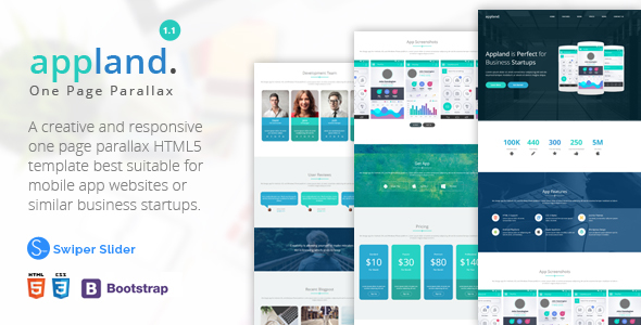 AppLand v1.1 - 单页视差HTML模板