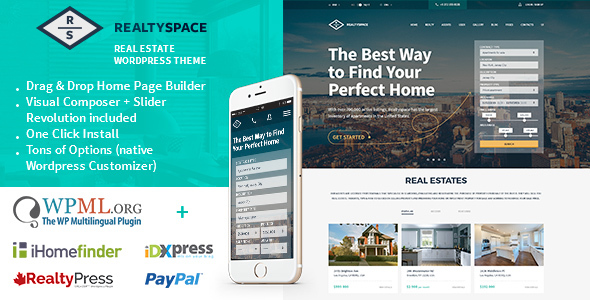  Realtyspace - Real Estate Leasing WordPress Theme