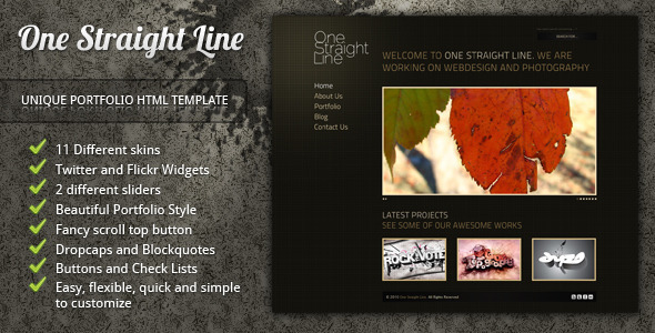 One Straight Line v1.5 - 独特作品展示HTML模板
