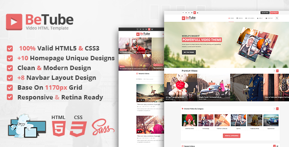 Betube - 视频HTML模板