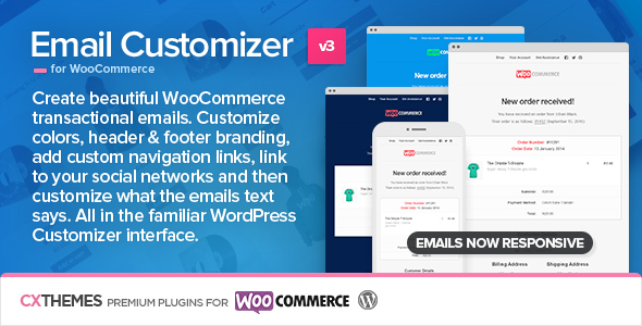 Email Customizer for WooCommerce 商店邮件定制WordPress插件