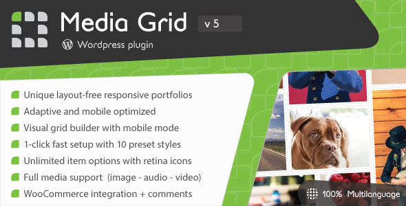 Media Grid - 响应式作品展示Wordpress插件