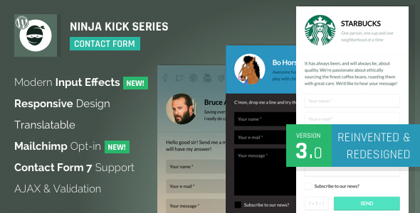 Ninja Kick: WordPress Contact Form 联系表单插件