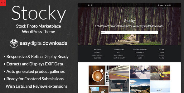 Stocky - 相册摄影市场WordPress主题