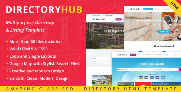 DirectoryHub - 多用途商家目录HTML模板