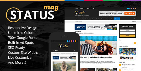 Status Magazine v1.2.0 - 新闻杂志WordPress主题
