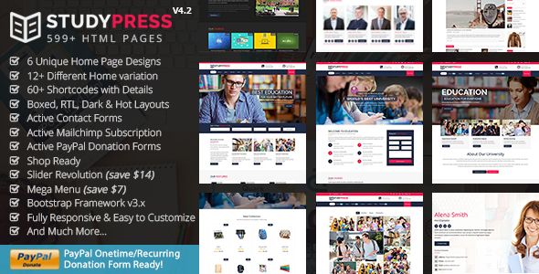 StudyPress - 教育培训课程网站HTML5模板